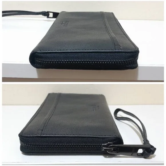 Margot York Patty envelope full zip real leather wallet 8"W×4.5"H - Picture 4 of 5